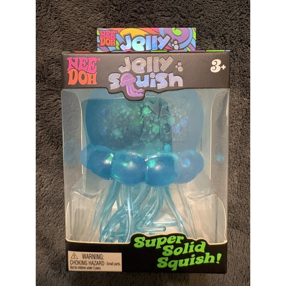 Nee Doh Jellyfish Jelly Squish Stress Toy Fidget Squeeze NeeDoh AUTHENTIC-BLUE
